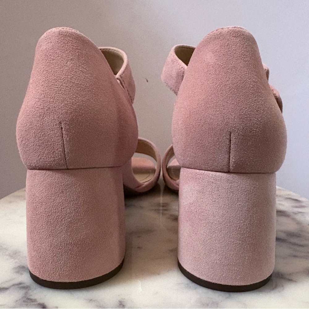 Vionic Dusty Pink Suede Block Heel Sandals - Picture 5 of 12